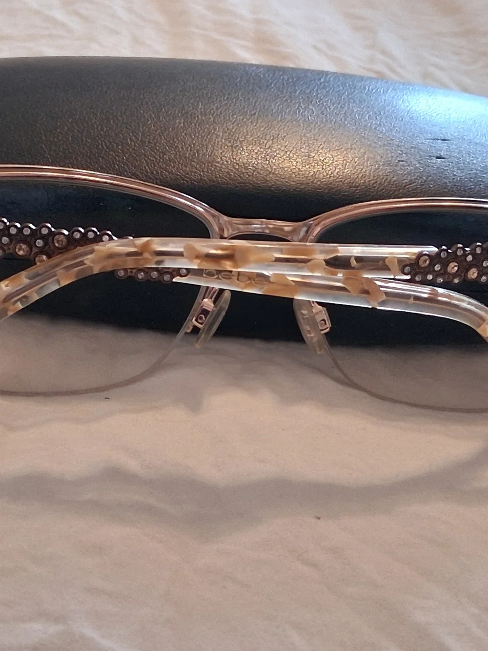 Bebe Semi-Rimless Bejewled EyeGlasses